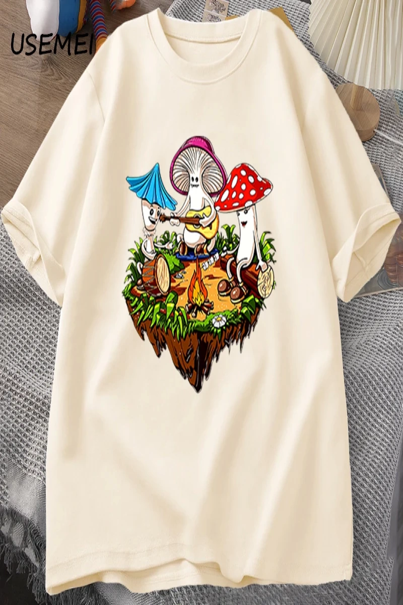 Hippi Sihirli Mantar Tshirt Komik Grafik T Shirt Streetweed 90s erkek T-shirt Adam Hippi Pamu 2954