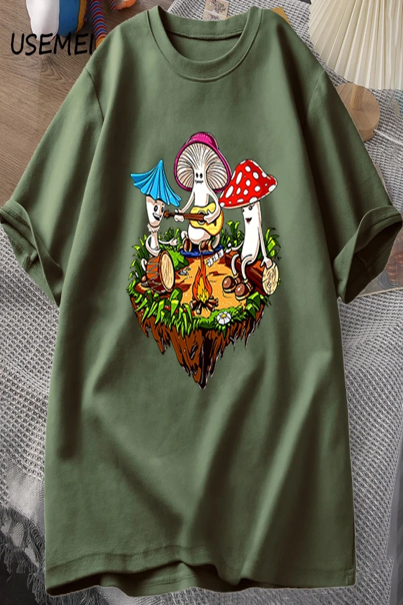 Hippi Sihirli Mantar Tshirt Komik Grafik T Shirt Streetweed 90s erkek T-shirt Adam Hippi Pamu 2954