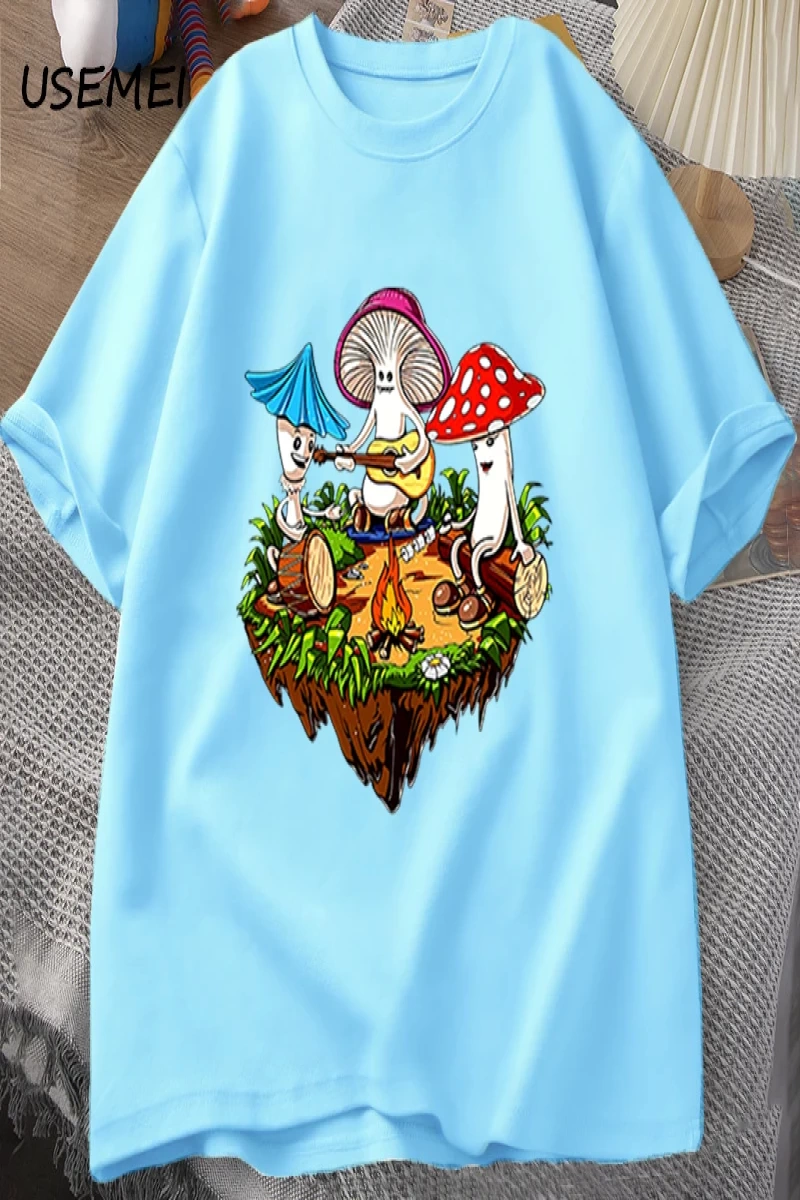 Hippi Sihirli Mantar Tshirt Komik Grafik T Shirt Streetweed 90s erkek T-shirt Adam Hippi Pamu 2954