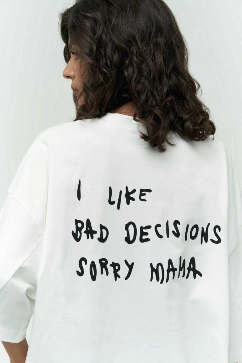 I Like Mama Beyaz Oversize