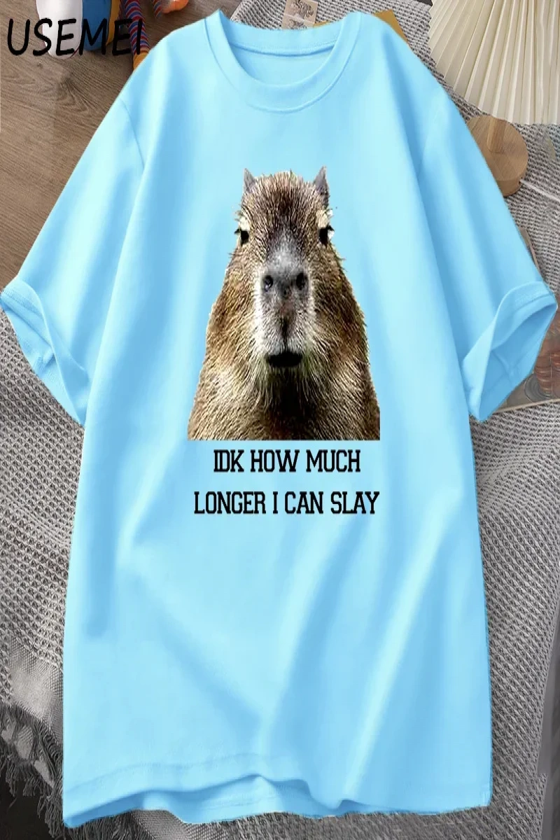 IDK ne kadar uzun ben Capybara komik Tshirt Slay eğilimleri Slay Retro hayvan T-shirt erkekle 3083