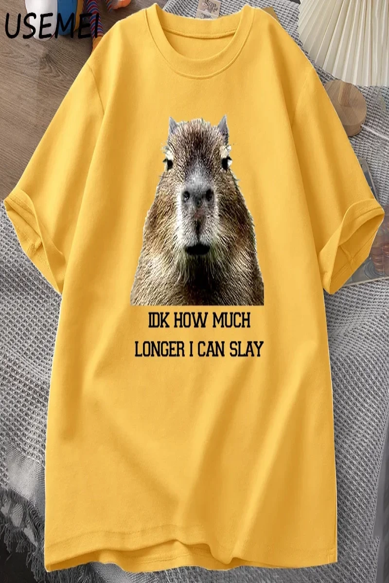 IDK ne kadar uzun ben Capybara komik Tshirt Slay eğilimleri Slay Retro hayvan T-shirt erkekle 3083