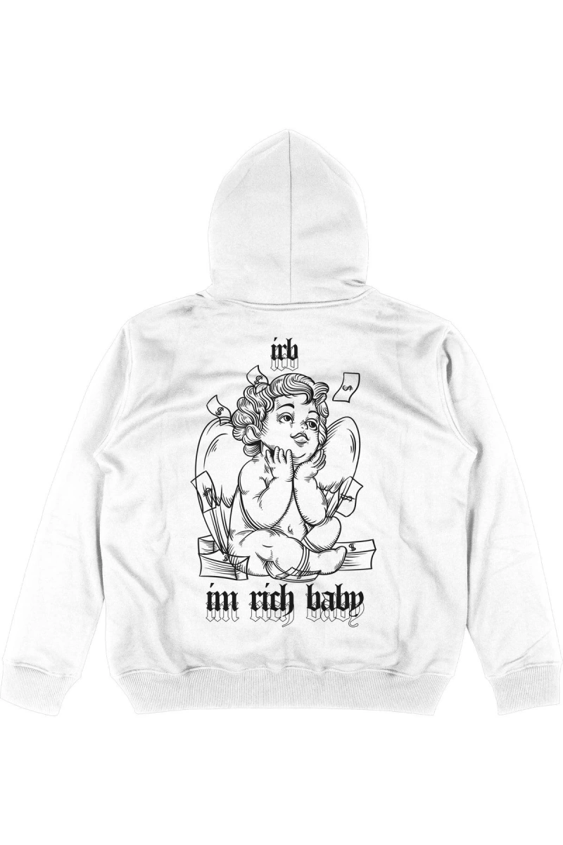 Im Rich Baby Beyaz Oversize Unisex Kapüşonlu Sweatshirt Hoodie