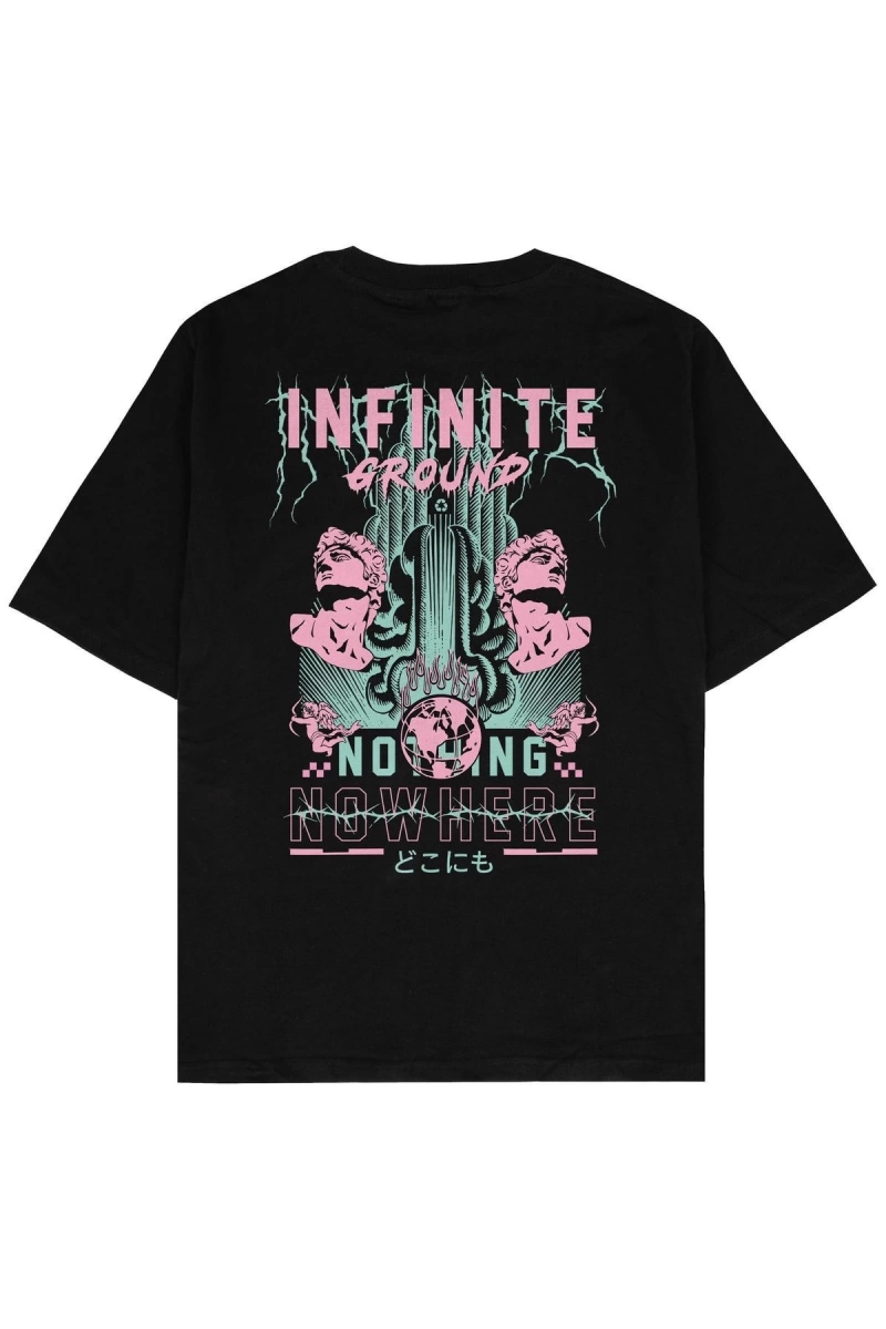 Infinite Siyah Oversize Unisex T-shirt