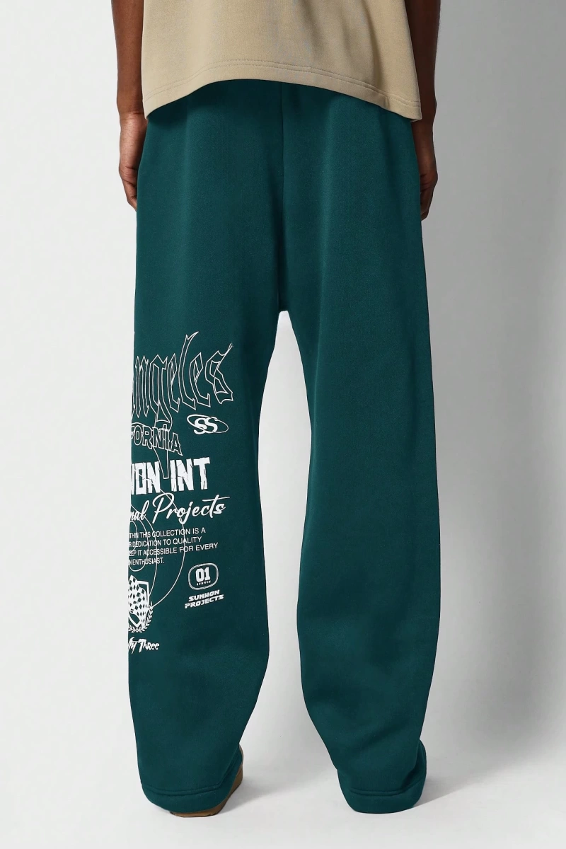 International Premium Drop Crotch Jogger Eşofman Altı Sokak Stili Tipografi Bas