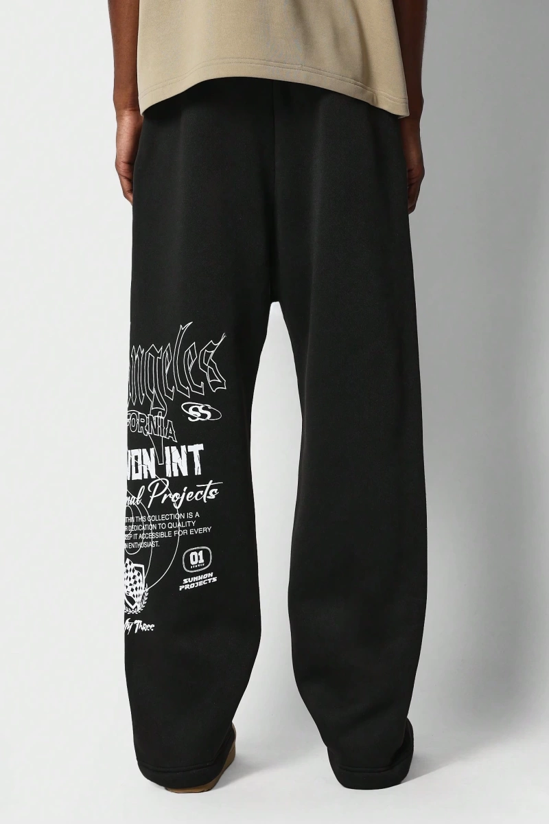 International Premium Drop Crotch Jogger Eşofman Altı Sokak Stili Tipografi Bas