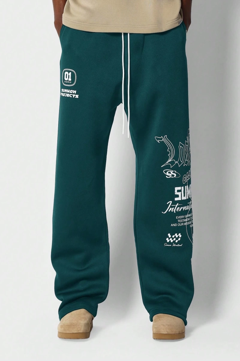 International Premium Drop Crotch Jogger Eşofman Altı Sokak Stili Tipografi Bas