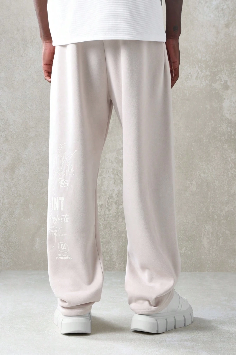 International Premium Drop Crotch Jogger Eşofman Altı Sokak Stili Tipografi Bas