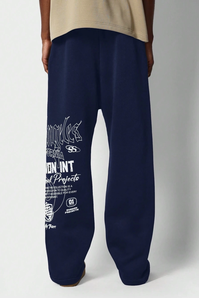 International Premium Drop Crotch Jogger Eşofman Altı Sokak Stili Tipografi Bas