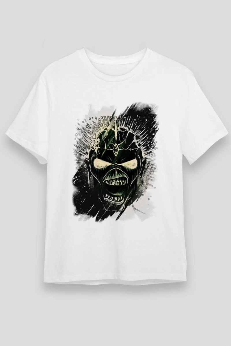 Iron Maiden Baskılı Unisex Beyaz Tişört