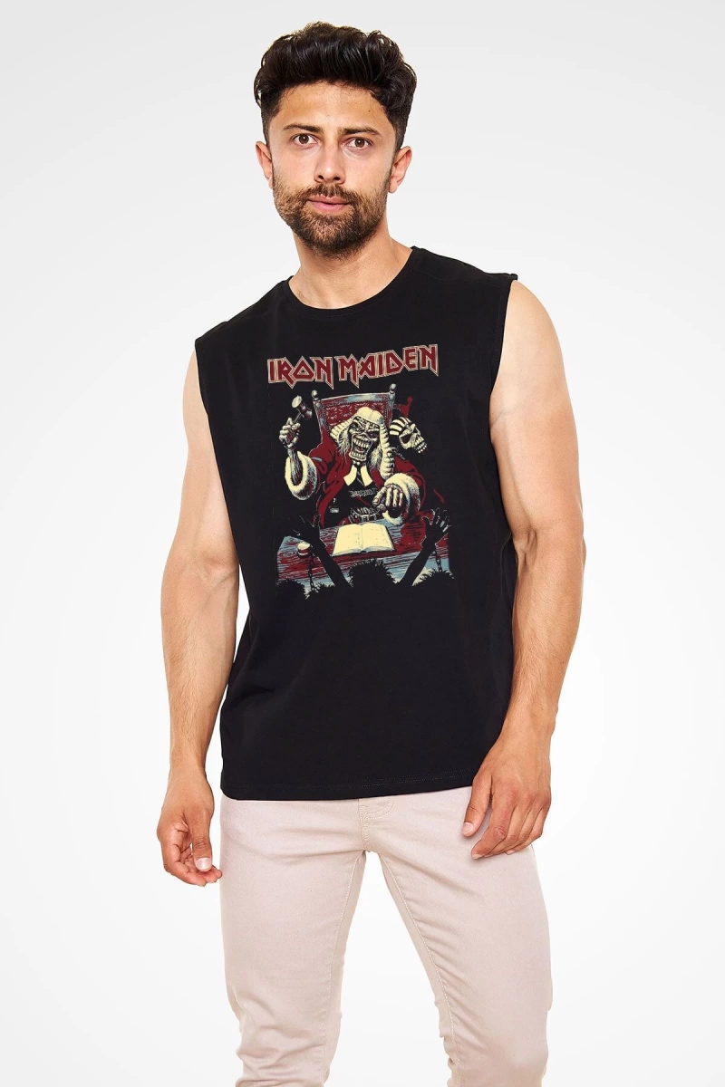 Iron Maiden Siyah Kolsuz Tişört T-shirt