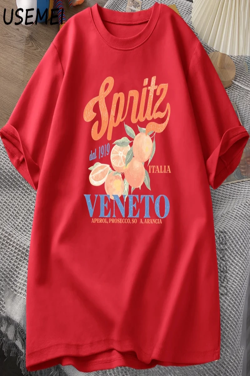 İtalyan Kokteyl Spritz T-Shirt Erkek Kadın Yaz Vintage Boho Italia Grafik Tee Pamuk Kısa Koll 2949