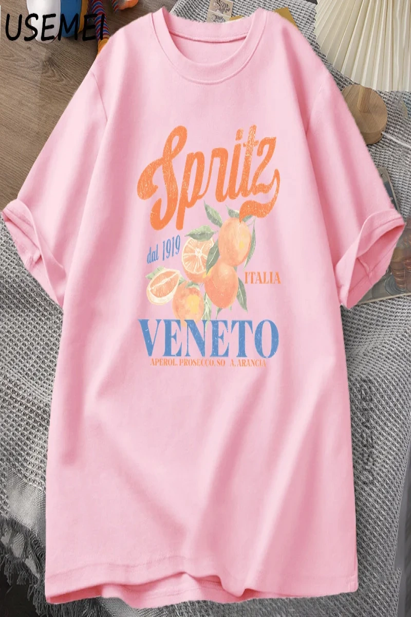 İtalyan Kokteyl Spritz T-Shirt Erkek Kadın Yaz Vintage Boho Italia Grafik Tee Pamuk Kısa Koll 2949