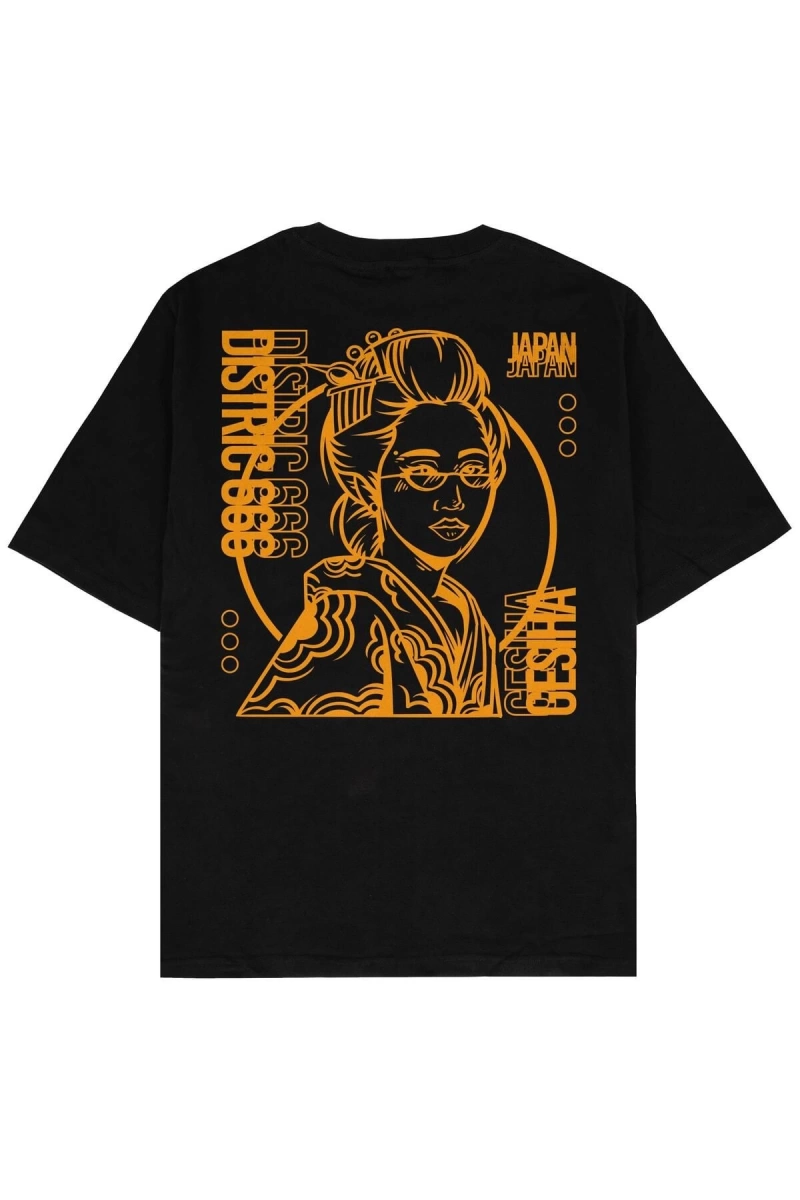Japan Geisha v2 Siyah Oversize Unisex T-shirt