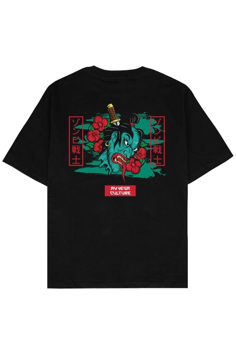 Japanese Culture Siyah Oversize Unisex T-shirt