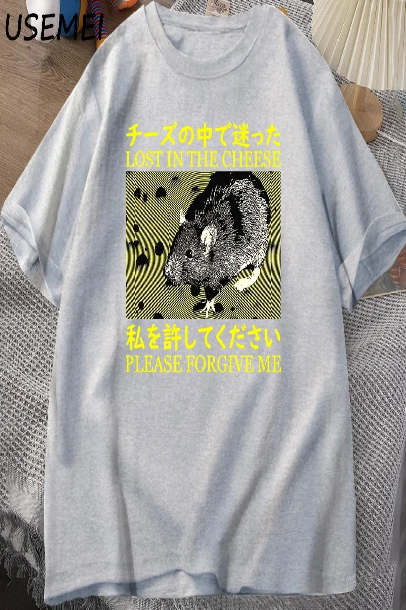 Japon tarzı kayıp peynir sıçan t-shirt erkekler pamuk kısa kollu Tadam giysileri t-sh 2879