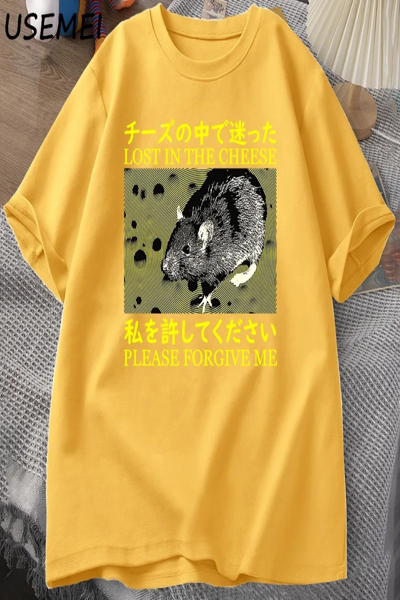 Japon tarzı kayıp peynir sıçan t-shirt erkekler pamuk kısa kollu Tadam giysileri t-sh 2879