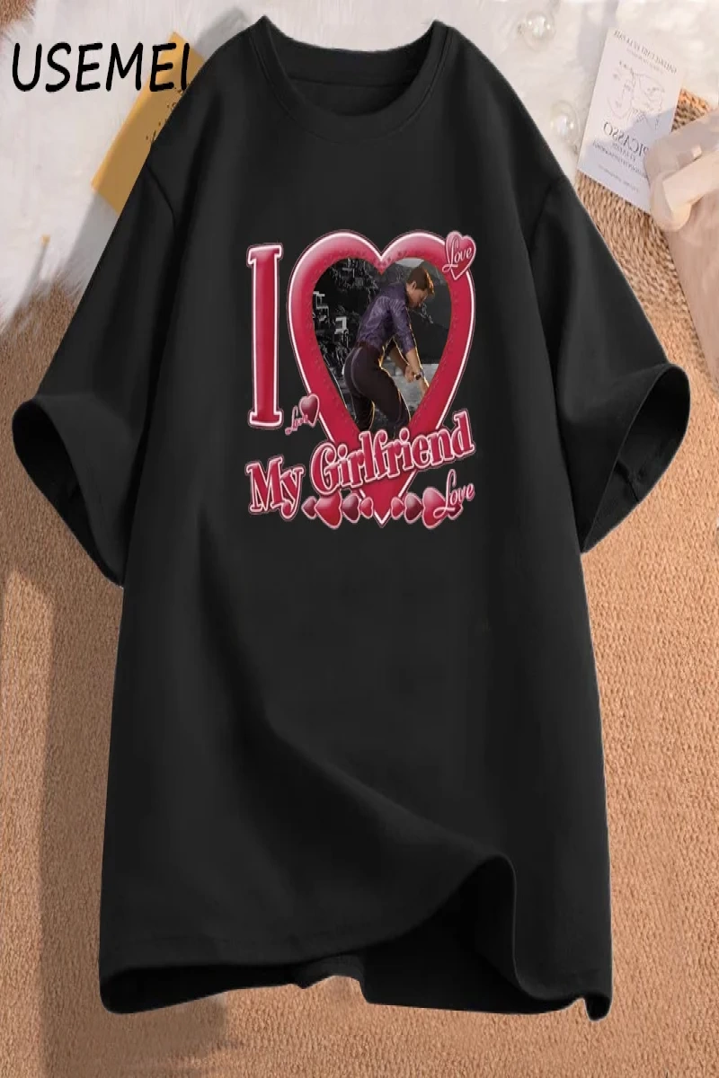 Johnny Cage kız arkadaşımı seviyorum t-shirt adam rahat pamuk kısa kollu Video oyunu erkek gi 3063