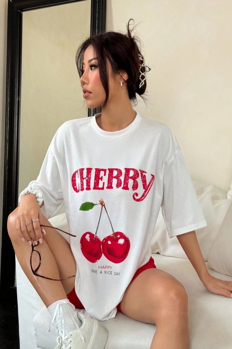 Kadın 2Lİ TAKIM OVERSİZE Trend T-shirt Şort Model 4917