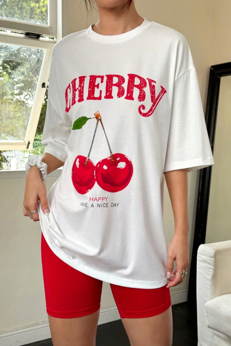 Kadın 2Lİ TAKIM OVERSİZE Trend T-shirt Şort Model 4917