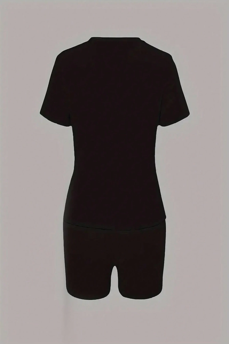 Kadın 2Lİ TAKIM OVERSİZE Trend T-shirt Şort Model 4918