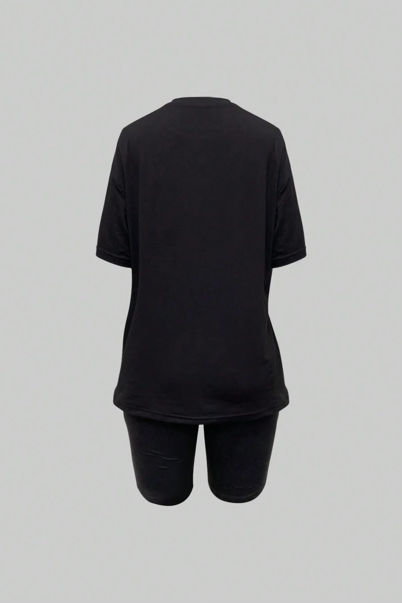 Kadın 2Lİ TAKIM OVERSİZE Trend T-shirt Şort Model 4930