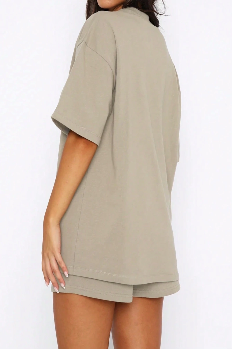 Kadın 2Lİ TAKIM OVERSİZE Trend T-shirt Şort Model 4931