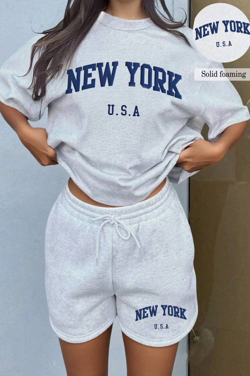 Kadın 2Lİ TAKIM OVERSİZE Trend T-shirt Şort Model 4934