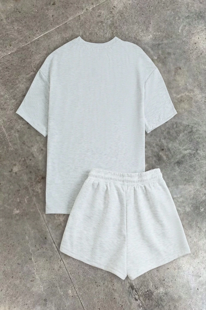 Kadın 2Lİ TAKIM OVERSİZE Trend T-shirt Şort Model 4934