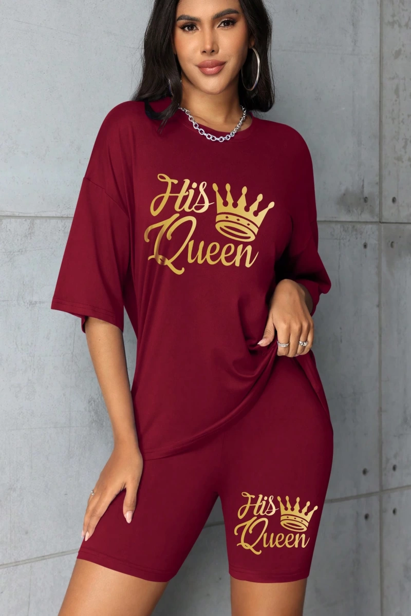 Kadın 2Lİ TAKIM OVERSİZE Trend T-shirt Şort Model 4937