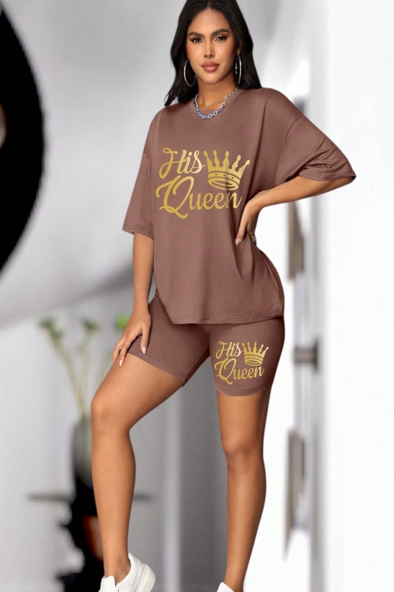 Kadın 2Lİ TAKIM OVERSİZE Trend T-shirt Şort Model 4937