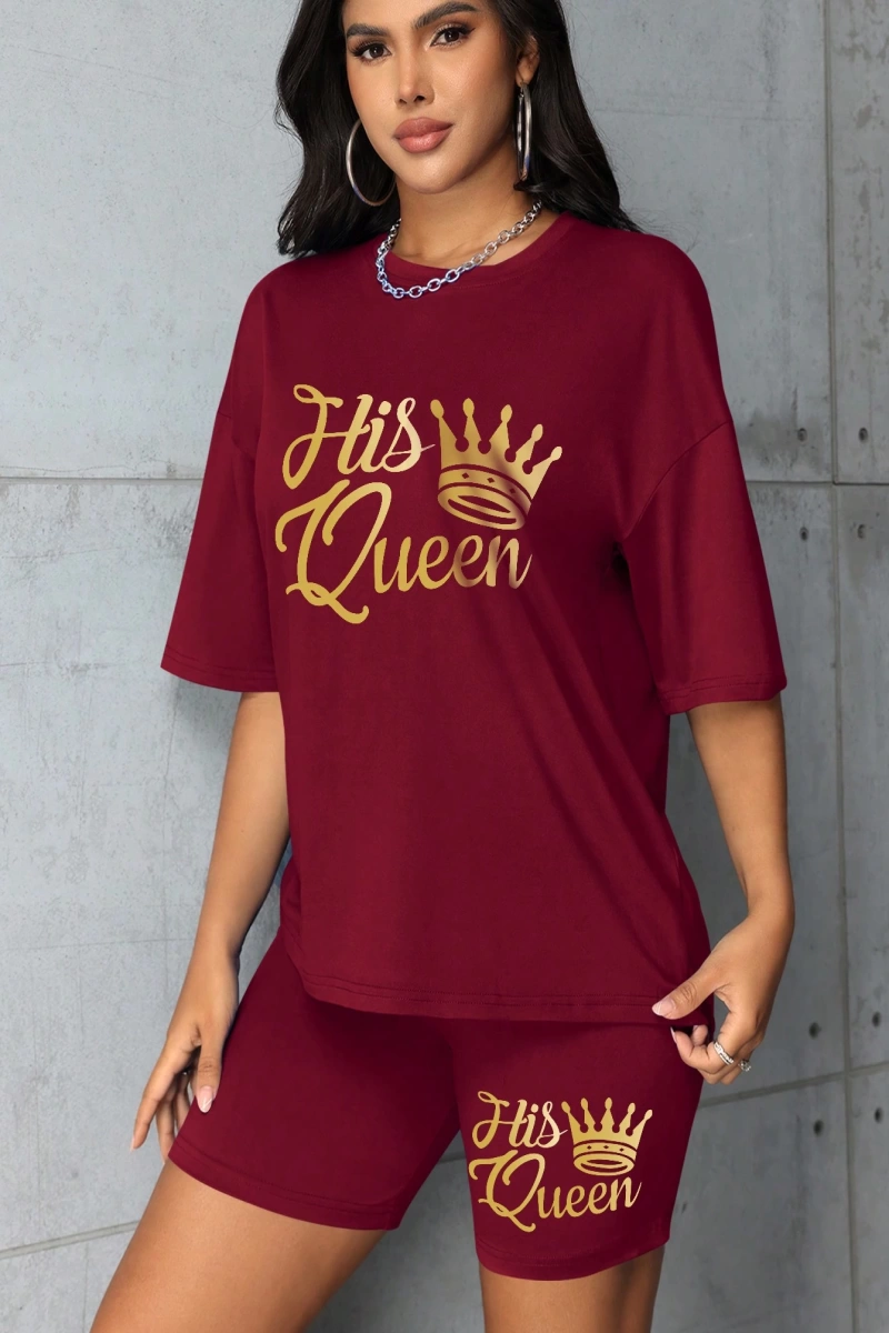 Kadın 2Lİ TAKIM OVERSİZE Trend T-shirt Şort Model 4937