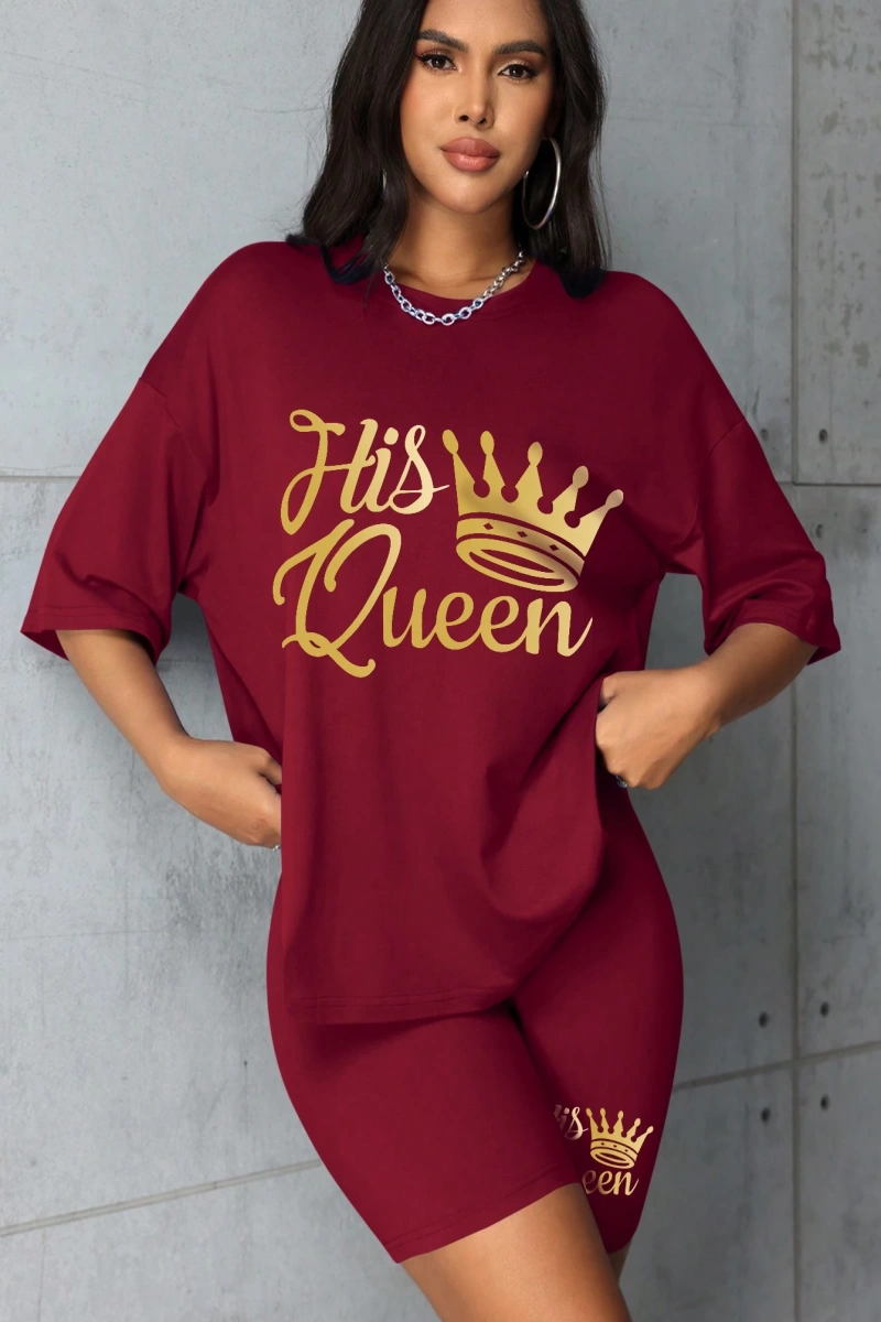 Kadın 2Lİ TAKIM OVERSİZE Trend T-shirt Şort Model 4937