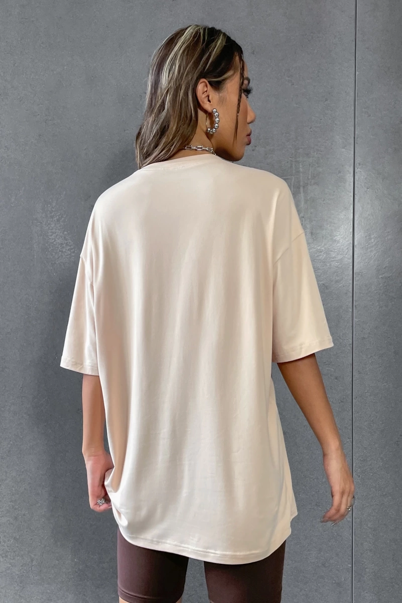 Kadın 2Lİ TAKIM OVERSİZE Trend T-shirt Şort Model 4939