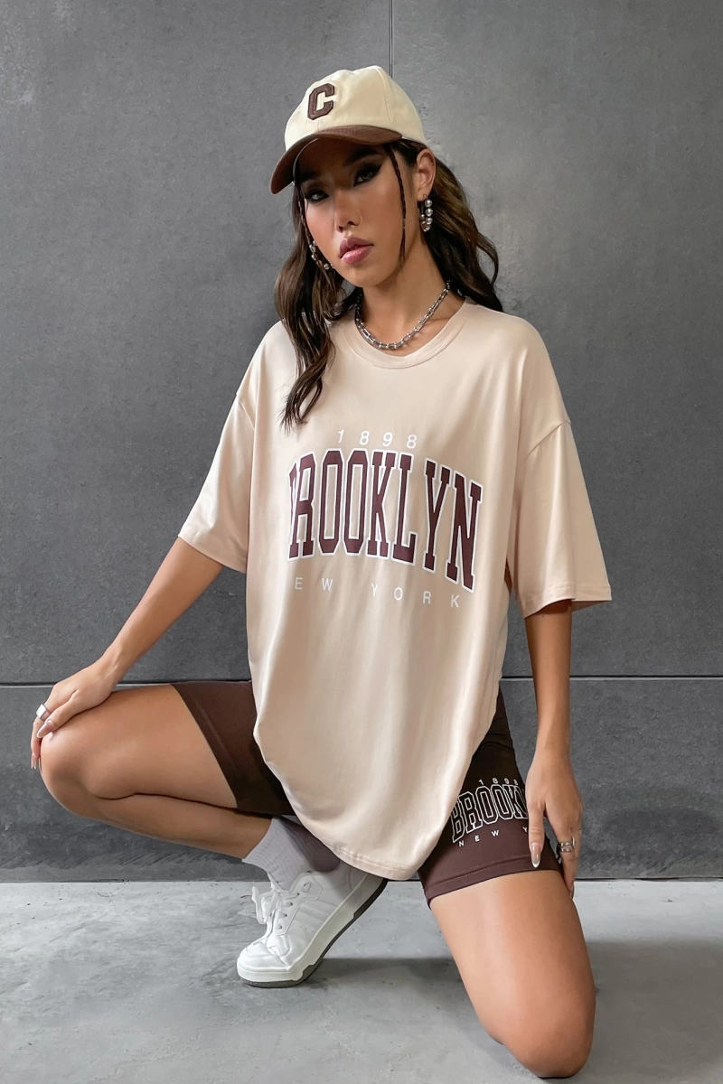 Kadın 2Lİ TAKIM OVERSİZE Trend T-shirt Şort Model 4939