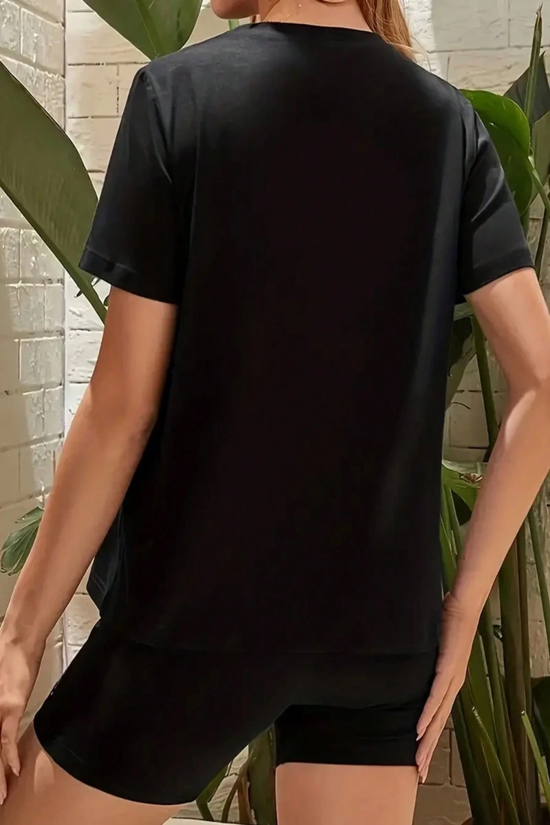 Kadın 2Lİ TAKIM OVERSİZE Trend T-shirt Şort Model 4946