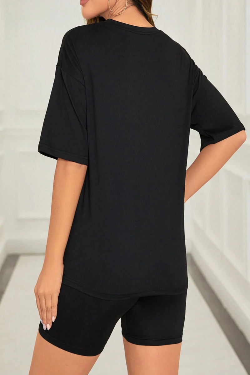 Kadın 2Lİ TAKIM OVERSİZE Trend T-shirt Şort Model 4953