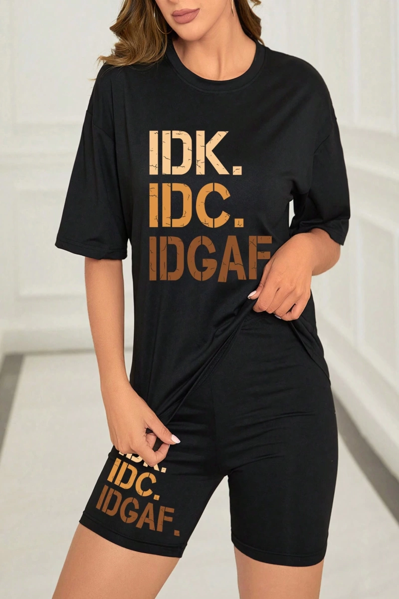 Kadın 2Lİ TAKIM OVERSİZE Trend T-shirt Şort Model 4953