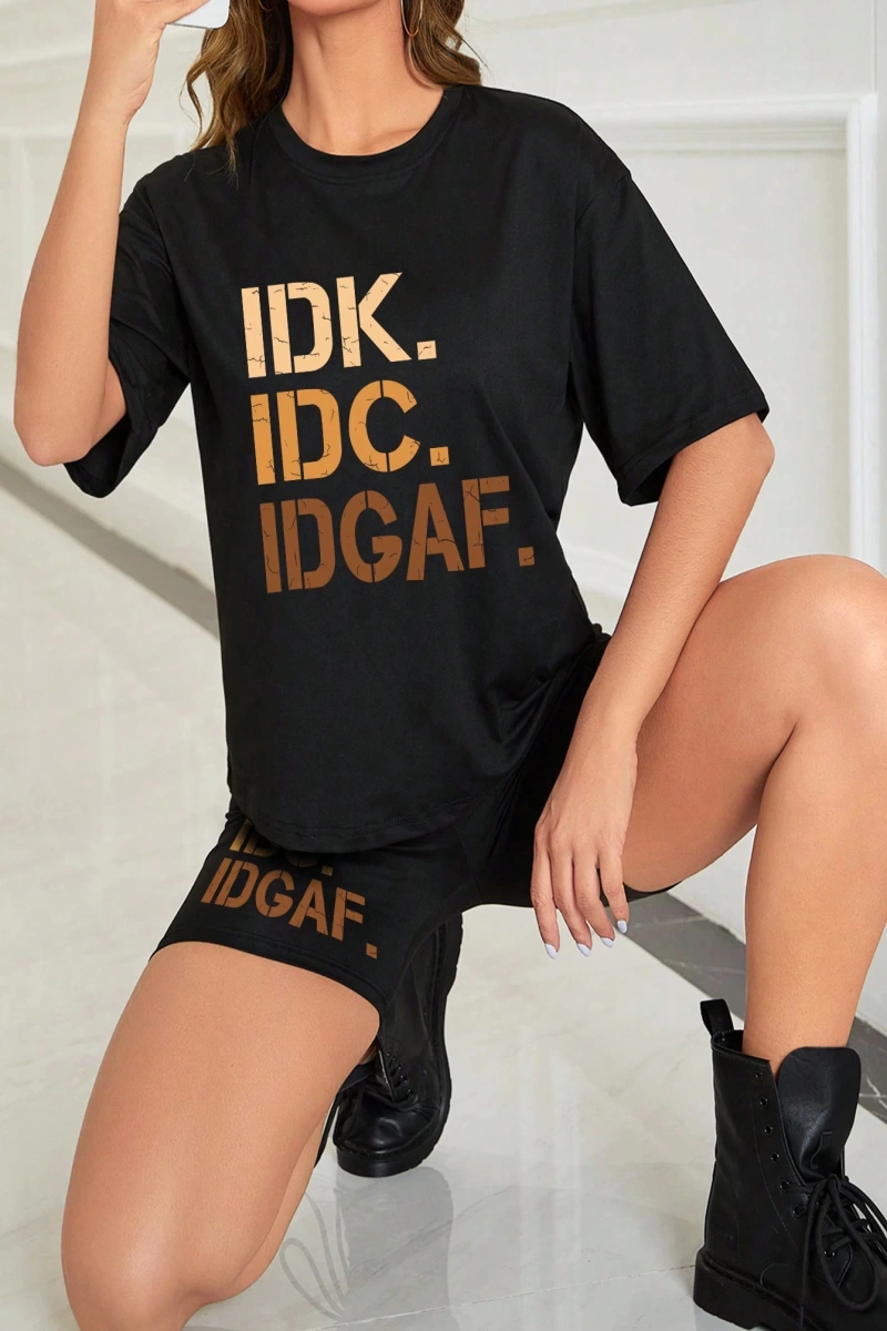 Kadın 2Lİ TAKIM OVERSİZE Trend T-shirt Şort Model 4953