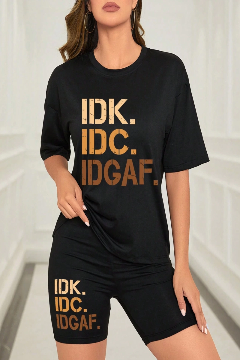 Kadın 2Lİ TAKIM OVERSİZE Trend T-shirt Şort Model 4953