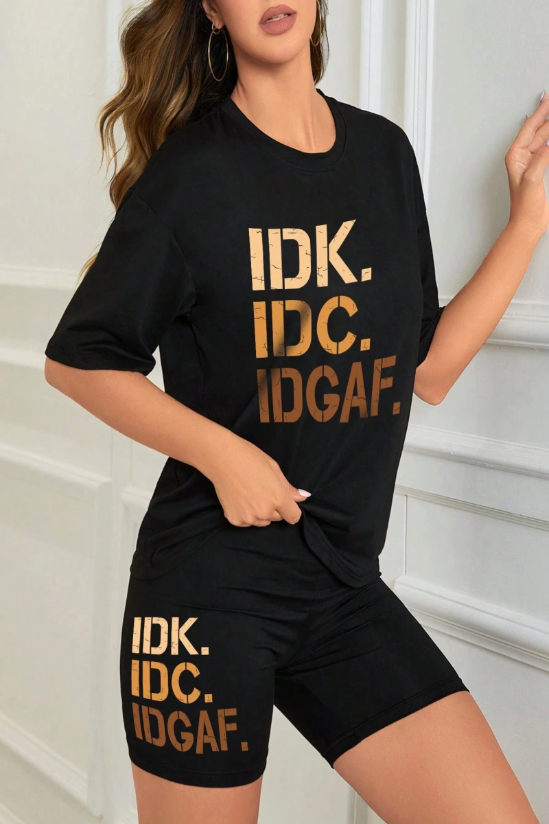 Kadın 2Lİ TAKIM OVERSİZE Trend T-shirt Şort Model 4953