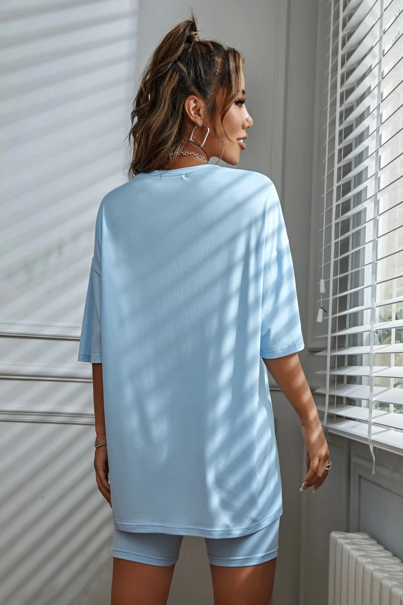 Kadın 2Lİ TAKIM OVERSİZE Trend T-shirt Şort Model 4957