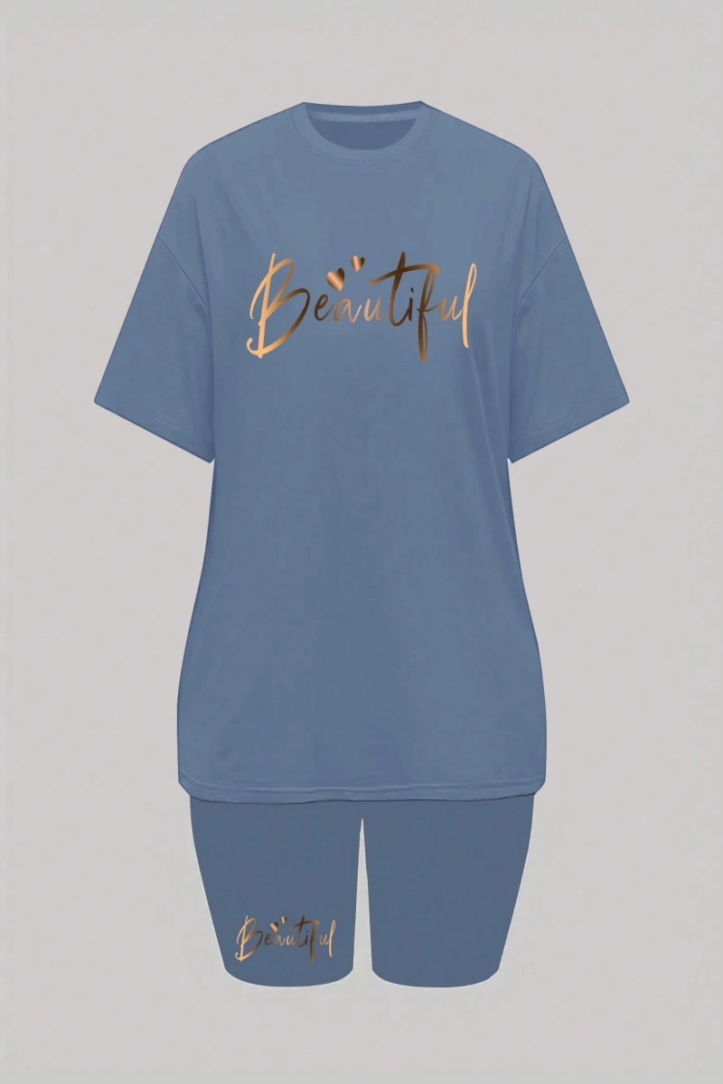 Kadın 2Lİ TAKIM OVERSİZE Trend T-shirt Şort Model 4960