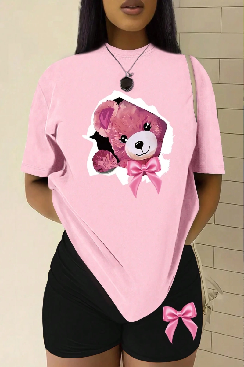 Kadın 2Lİ TAKIM OVERSİZE Trend T-shirt Şort Model 4969