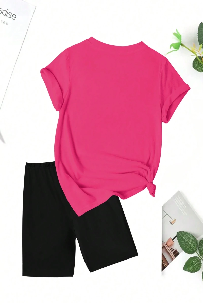 Kadın 2Lİ TAKIM OVERSİZE Trend T-shirt Şort Model 4969