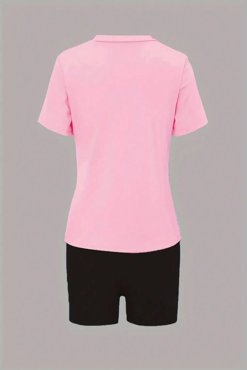 Kadın 2Lİ TAKIM OVERSİZE Trend T-shirt Şort Model 4972