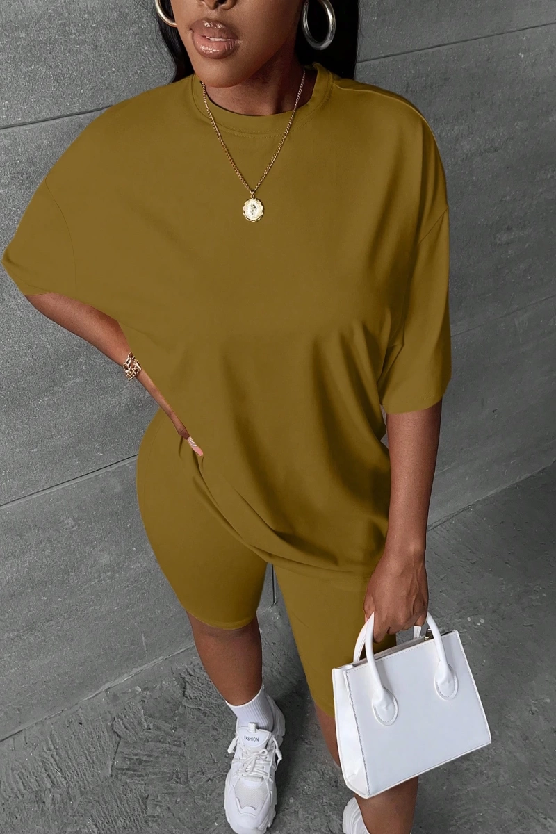 Kadın 2Lİ TAKIM OVERSİZE Trend T-shirt Şort Model 4976