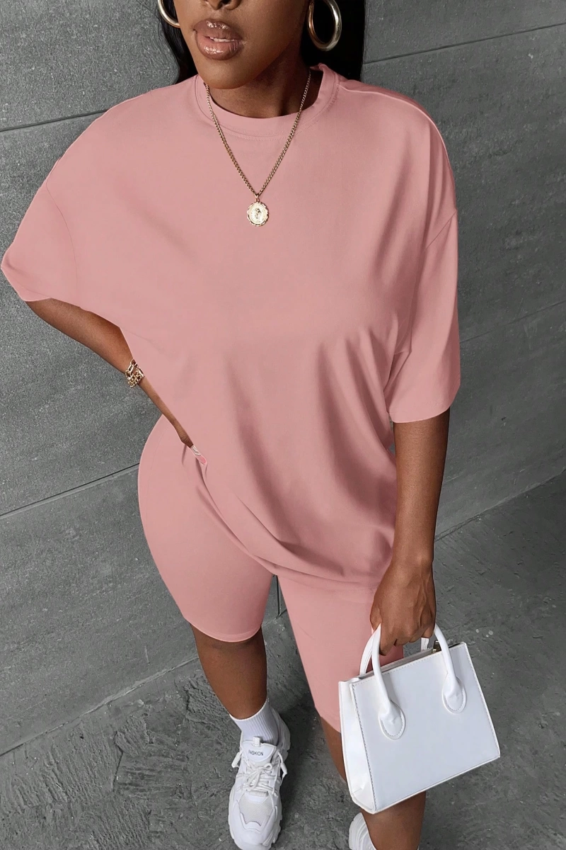 Kadın 2Lİ TAKIM OVERSİZE Trend T-shirt Şort Model 4976