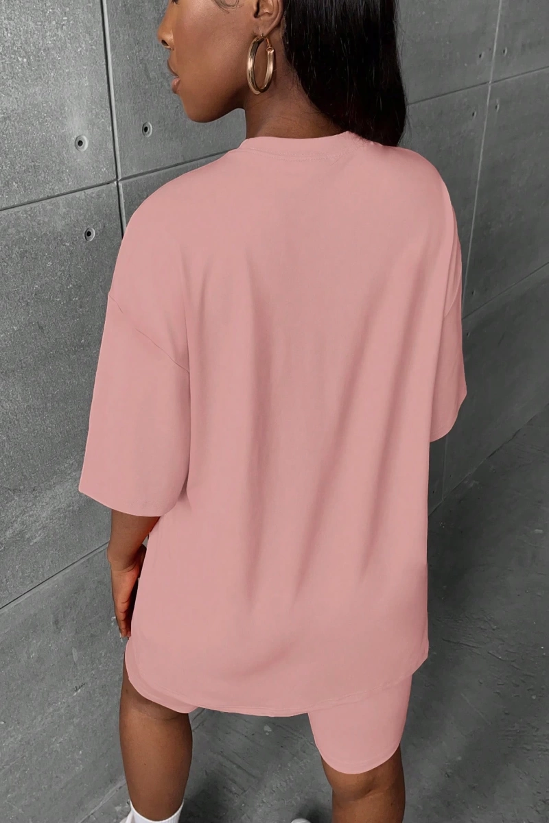 Kadın 2Lİ TAKIM OVERSİZE Trend T-shirt Şort Model 4976