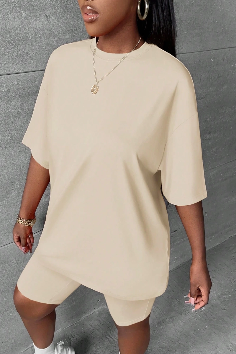 Kadın 2Lİ TAKIM OVERSİZE Trend T-shirt Şort Model 4976
